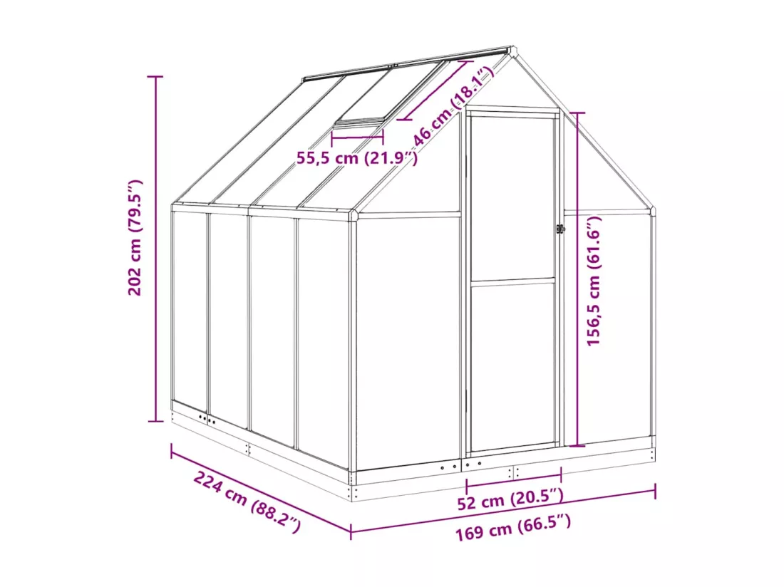 Serre tente abri plante aluminium 224 x 169 x 202 cm 02_0044499