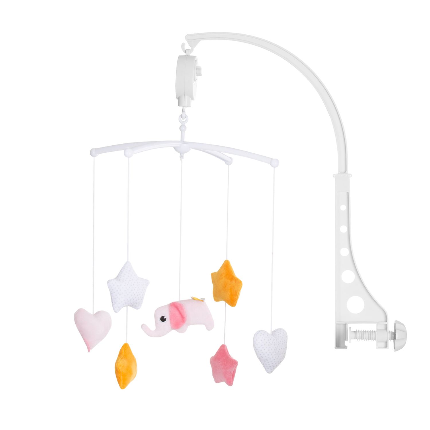 Chipolino Musik Mobile Sterne Wolken Tiere Aufzugsmechanismus Universalklemme rosa