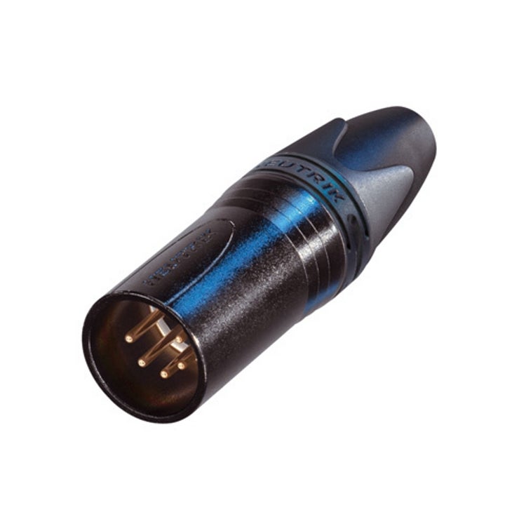 Neutrik NC5MXX-B XLR kabeldeel 5p male zwart, verguld