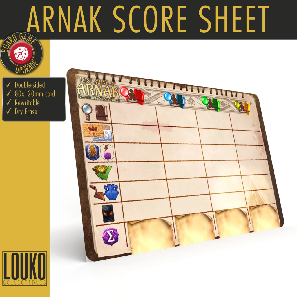 Les Ruines Perdues de Narak - Feuille de score réinscriptible
