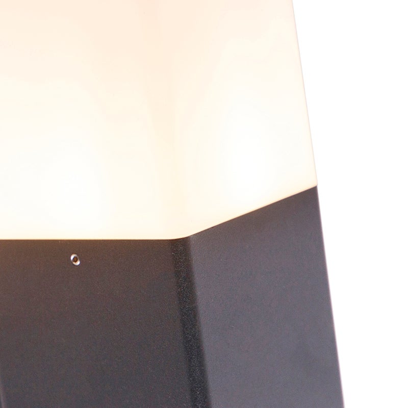 Buitenwandlamp, zwart met opaalwitte kap, IP44 - Denemarken