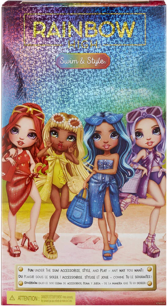 RAINBOW HIGH SWIM ET STYLE POUPEE MANNEQUIN 27CM - SUNNY JAUNE