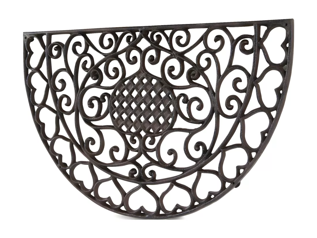 Paillasson demi-lune fonte Fonte Marron - Décoration d'Autrefois