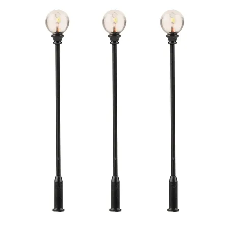 Faller 180104 - LED-Parklaternen, Kugel-Aufsatzleuchte, 3 Stück