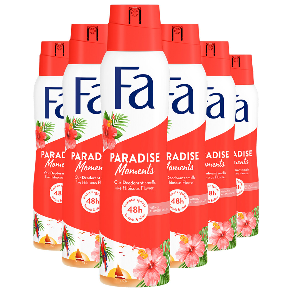 6x Fa Deodorant spray paradise moments (150 ml)