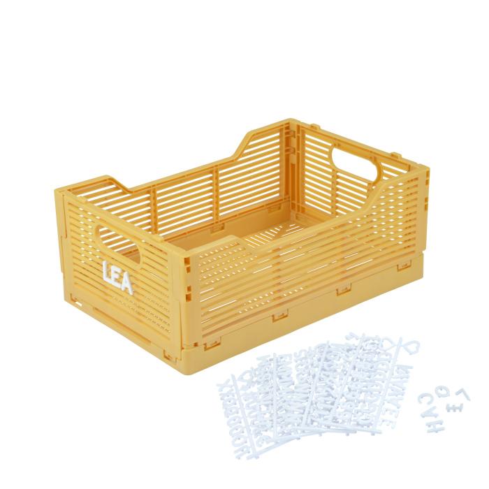 CAGETTE PLIABLE EMPILABLE OCRE D.40X30X17CM