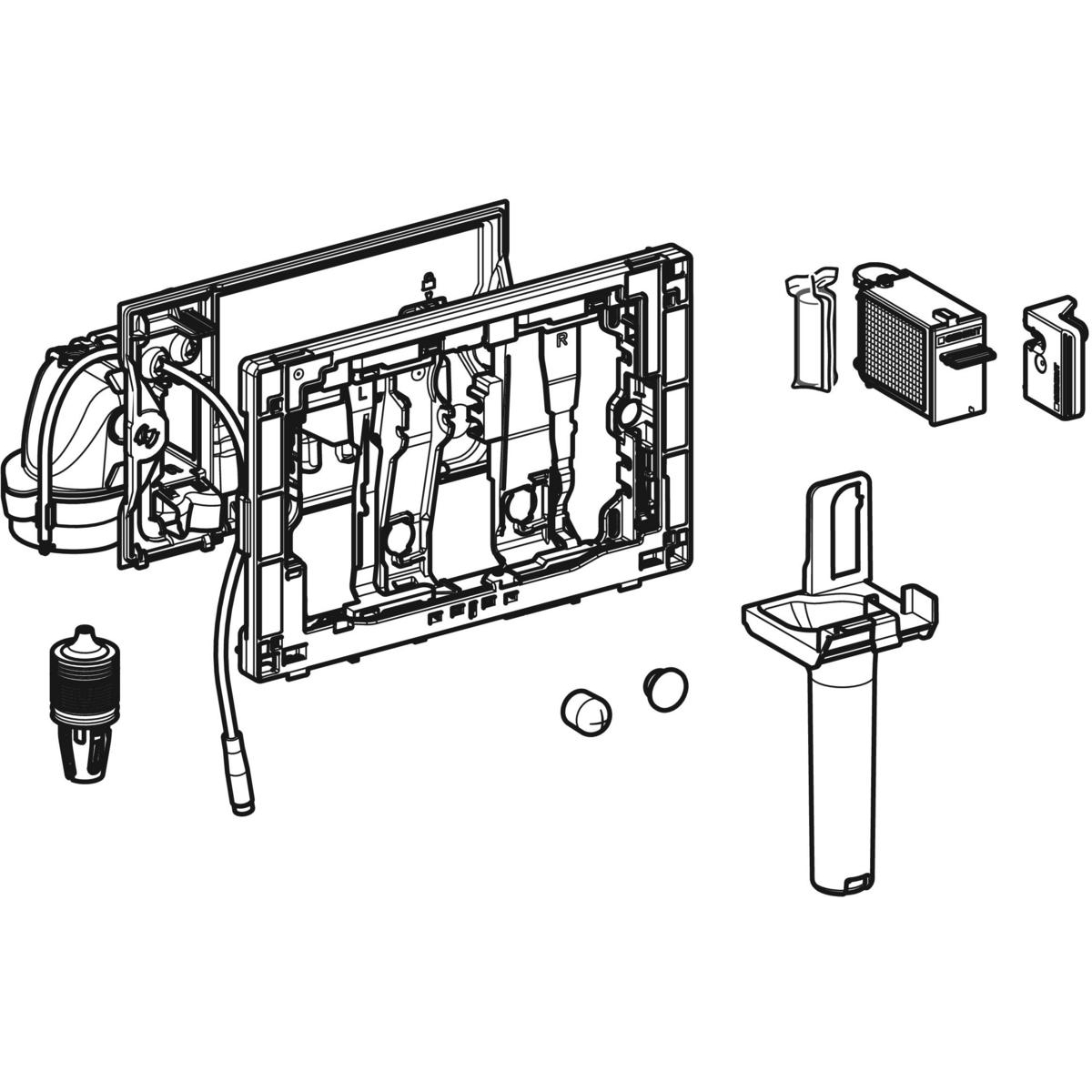 Geberit DuoFresh module met automatische activering en houder voor Geberit DuoFresh stick, voor Sigma inbouwreservoir 8 cm chroom