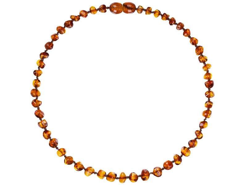 Amberos Bernsteinkette Natur Cognac Einzigartiger Babyschmuck mit hochwertiger Verarbeitung