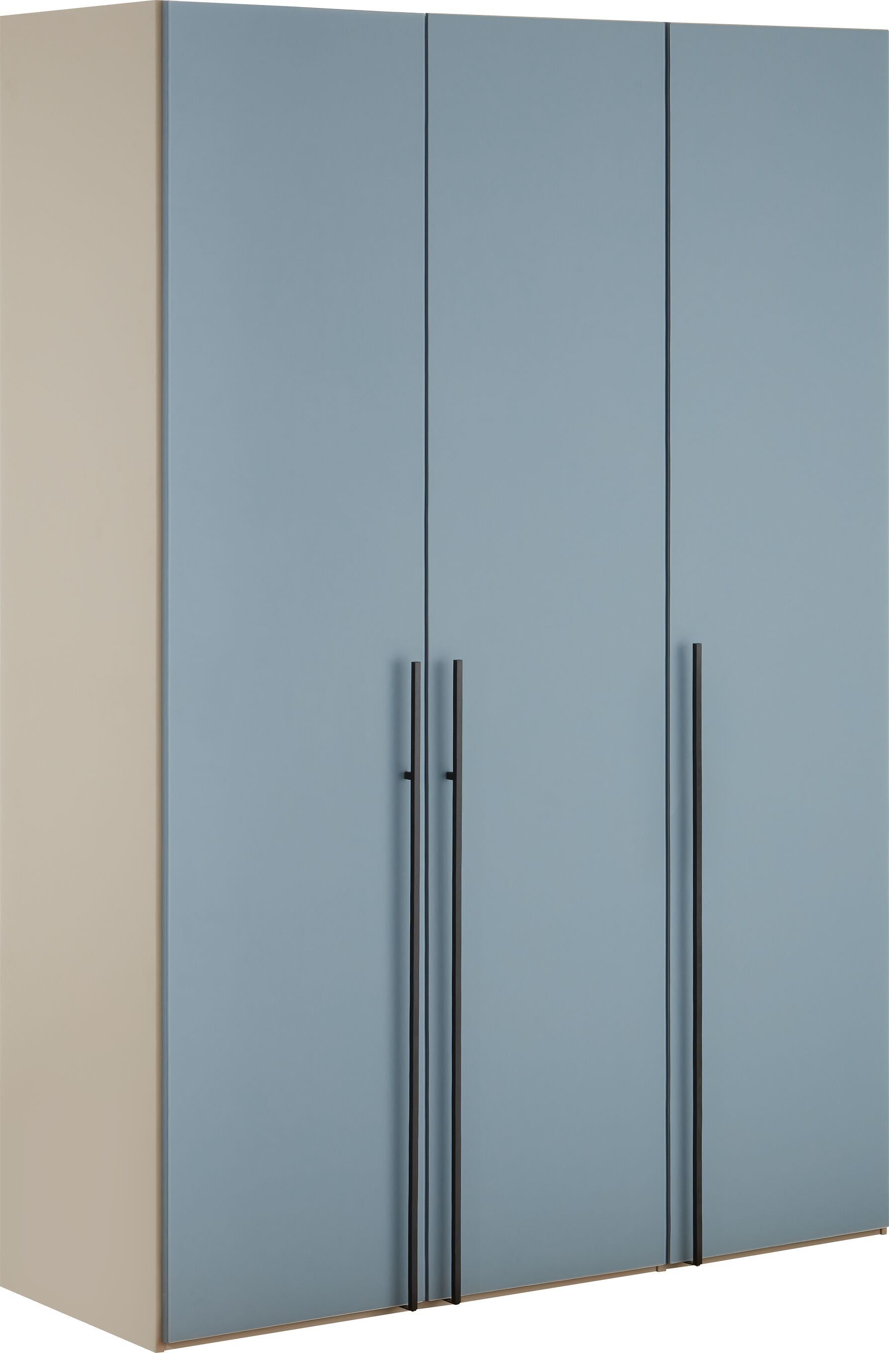 MODUL PL DT 3-tür. Glas h'blau inkl. Zub - Schwarz / B: 153.0 cm x T: 59.0 cm x H: 220.0 cm