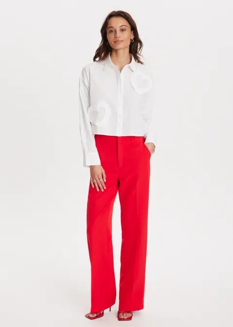 Blouse met hart wit (WIT)
