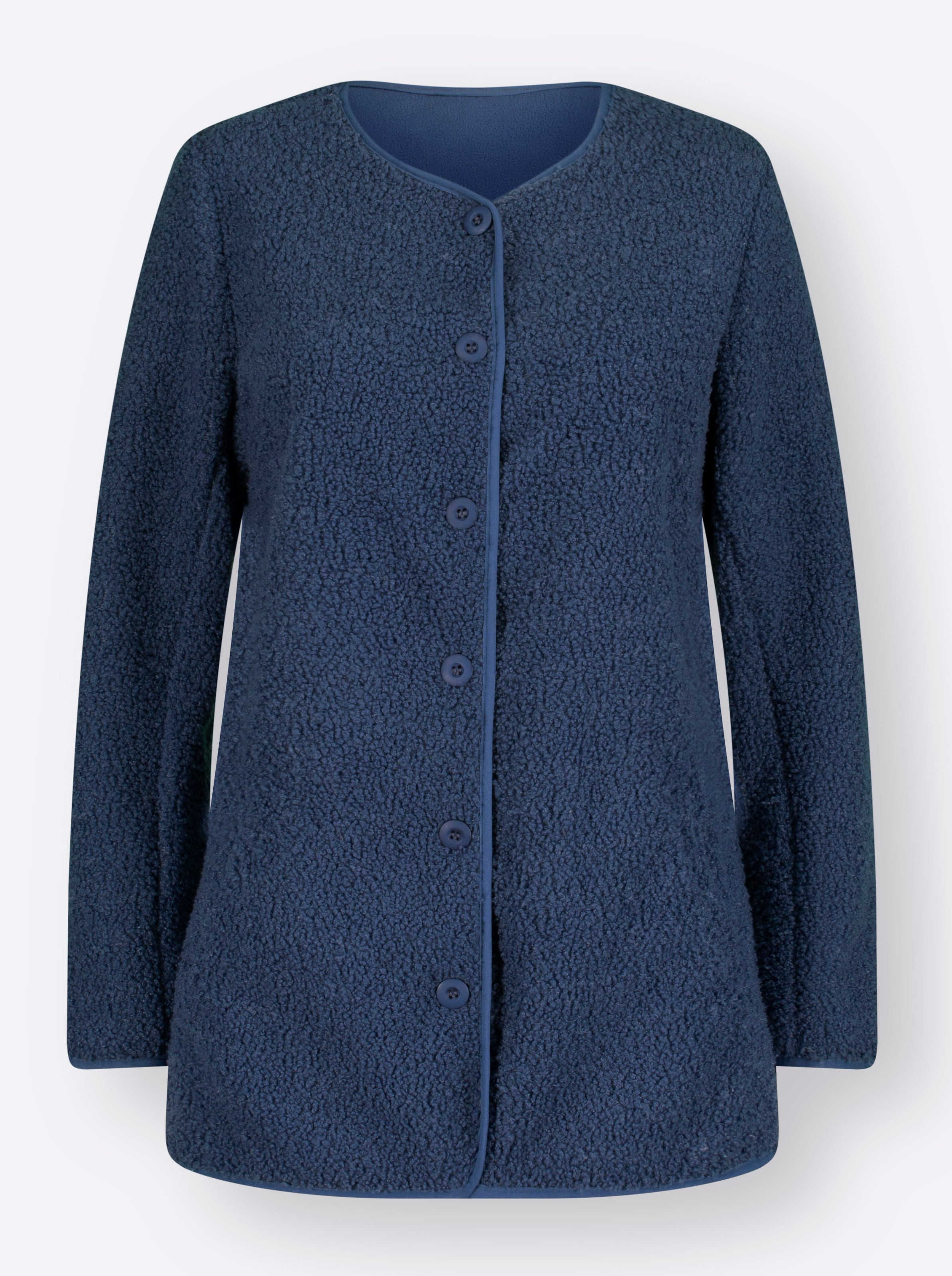 Fleecejacke in jeansblau
