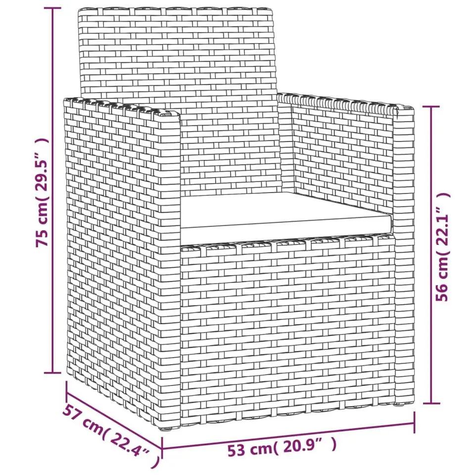 vidaXL - Loungeset - Grijs - Poly rattan