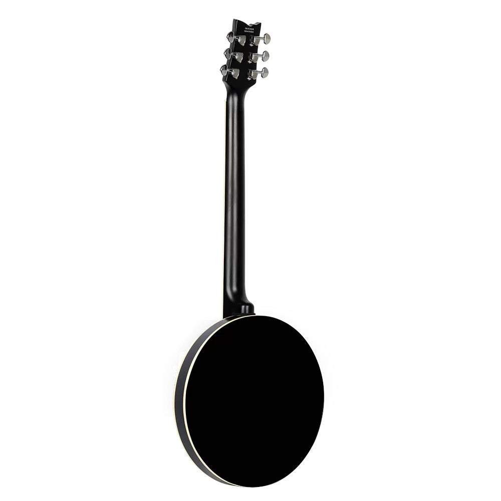 Ortega OBJ350/6-SBK Raven Series Satin Black 6-snarige banjo met gigbag