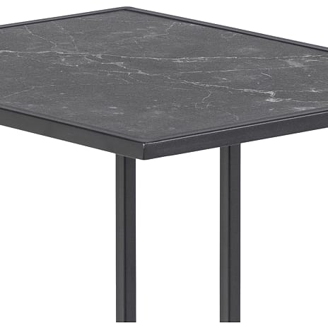Infinity hjørnebord - sort marmorlook