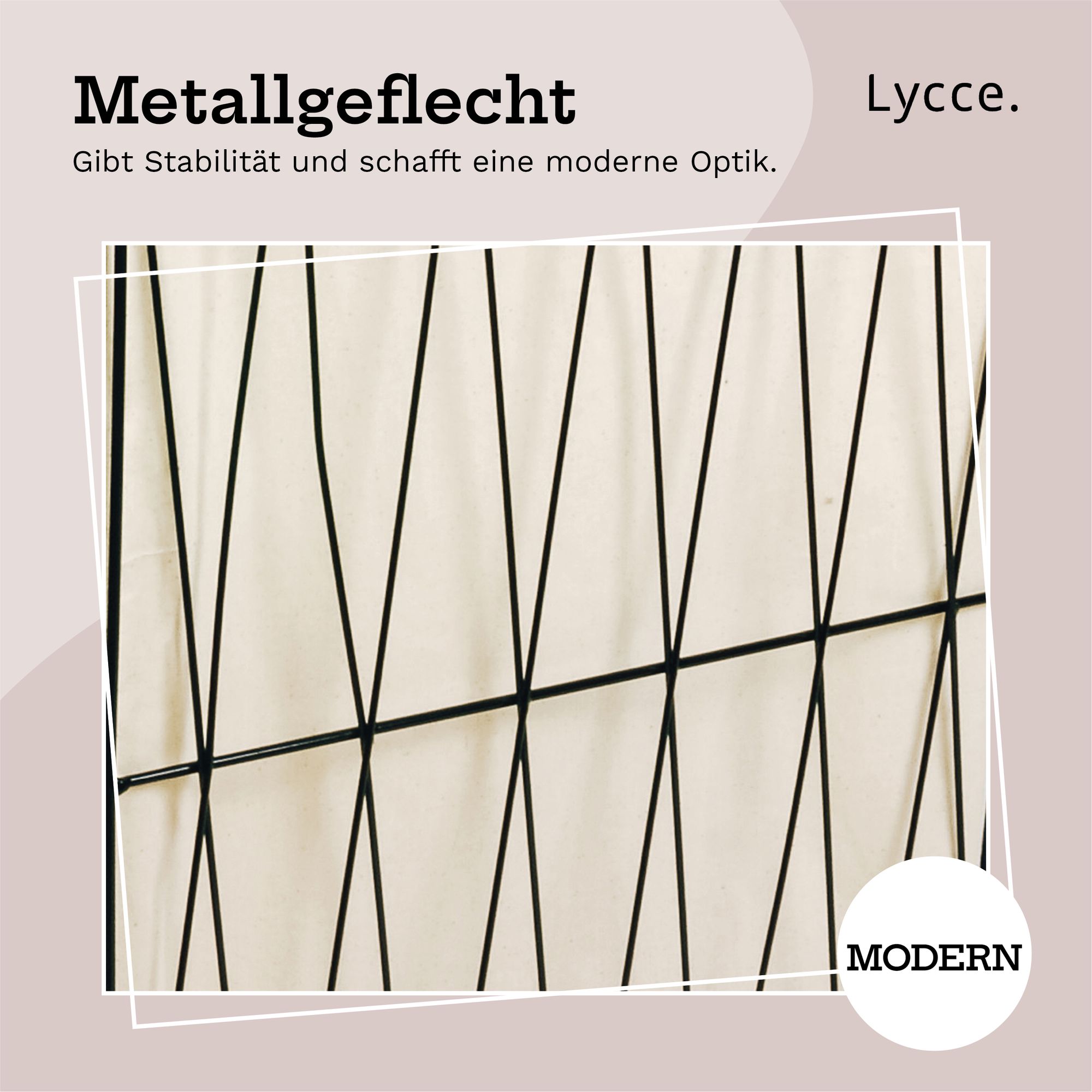 Lycce Wäschekorb 35L aus Metall geflochten, zusammenklappbar Dekokorb schwarz