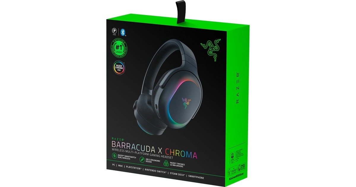 RazerBarracuda X Chroma over-ear gaming headset  (Zwart, USB-Dongle, Bluetooth)