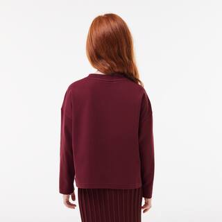 T-shirt avec imprimé en jersey épais de coton Hauts - Rouge - Lacoste - Fille