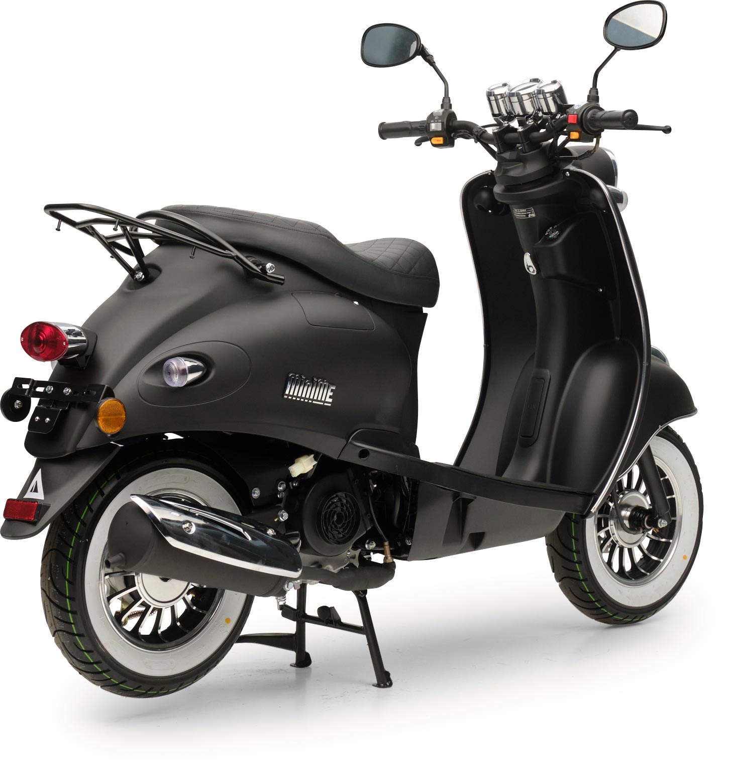 Motorroller Retro MiniMe 2.0 Mattschwarz 50ccm 45 kmh Moped Scooter