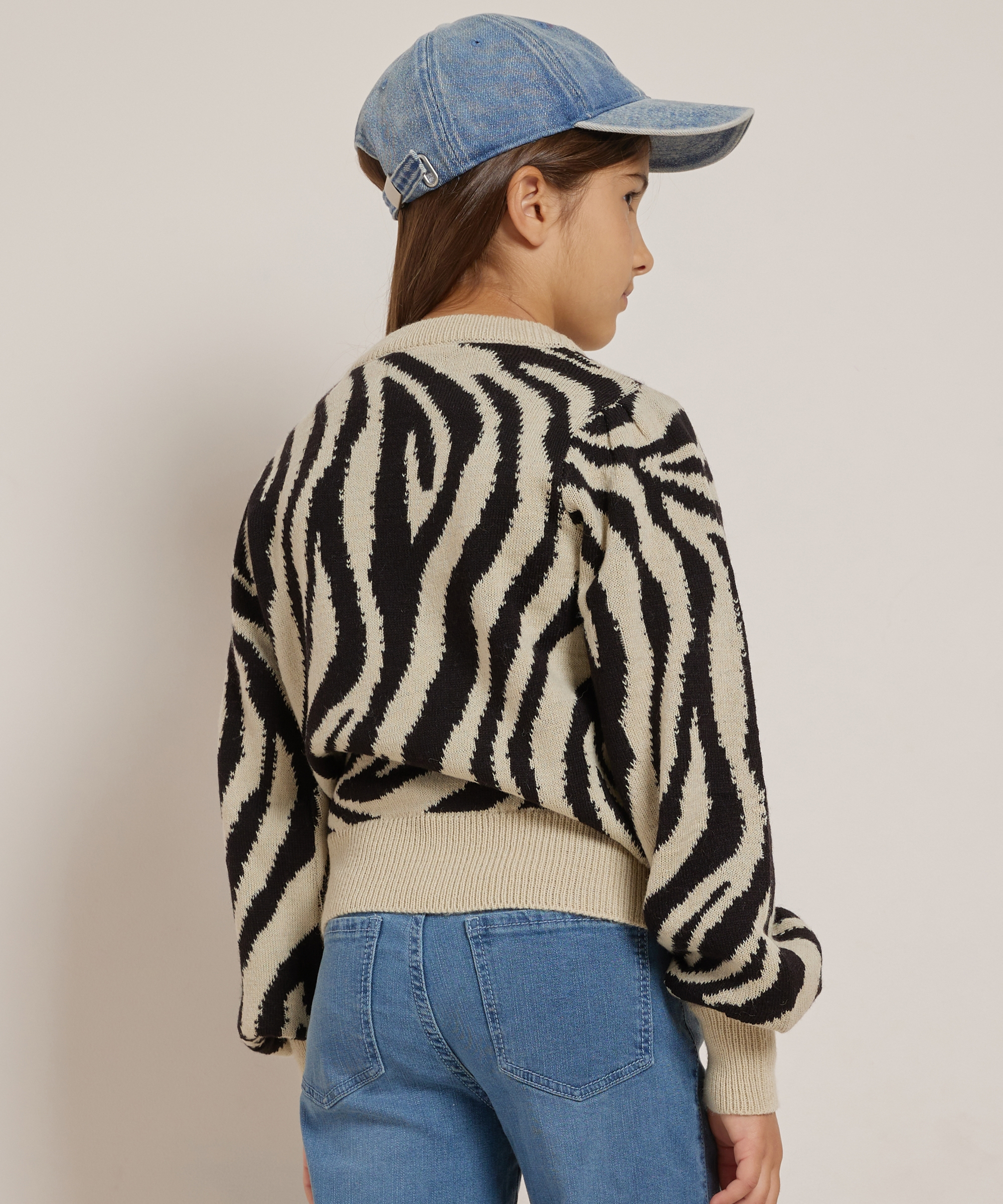 jacquard trui zebradessin