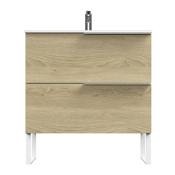 Tiger badmeubelset Pocket 80 cm met 2 lades Naturel Eik incl. looppoten