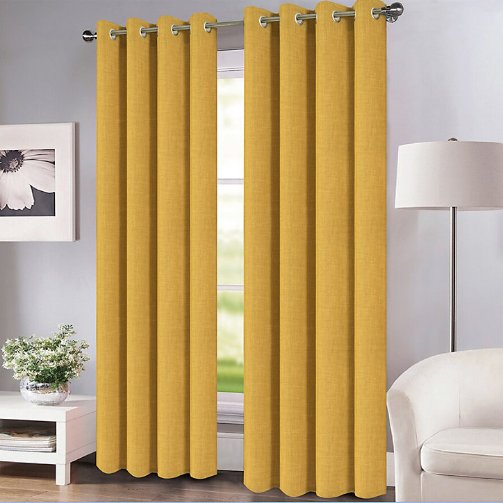 Rideau Novan GoodHome ocre l.140 x H.260 cm