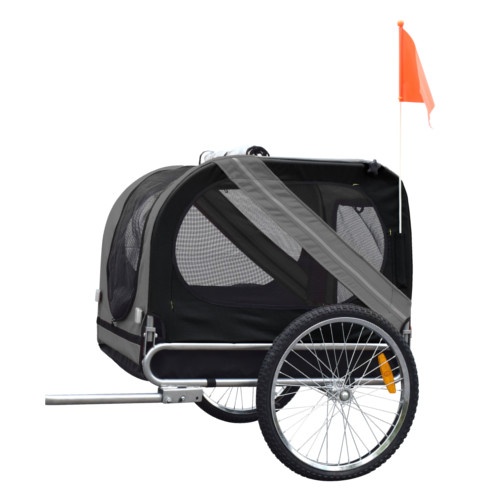 Transportador de cães Flamingo com reboque para bicicleta