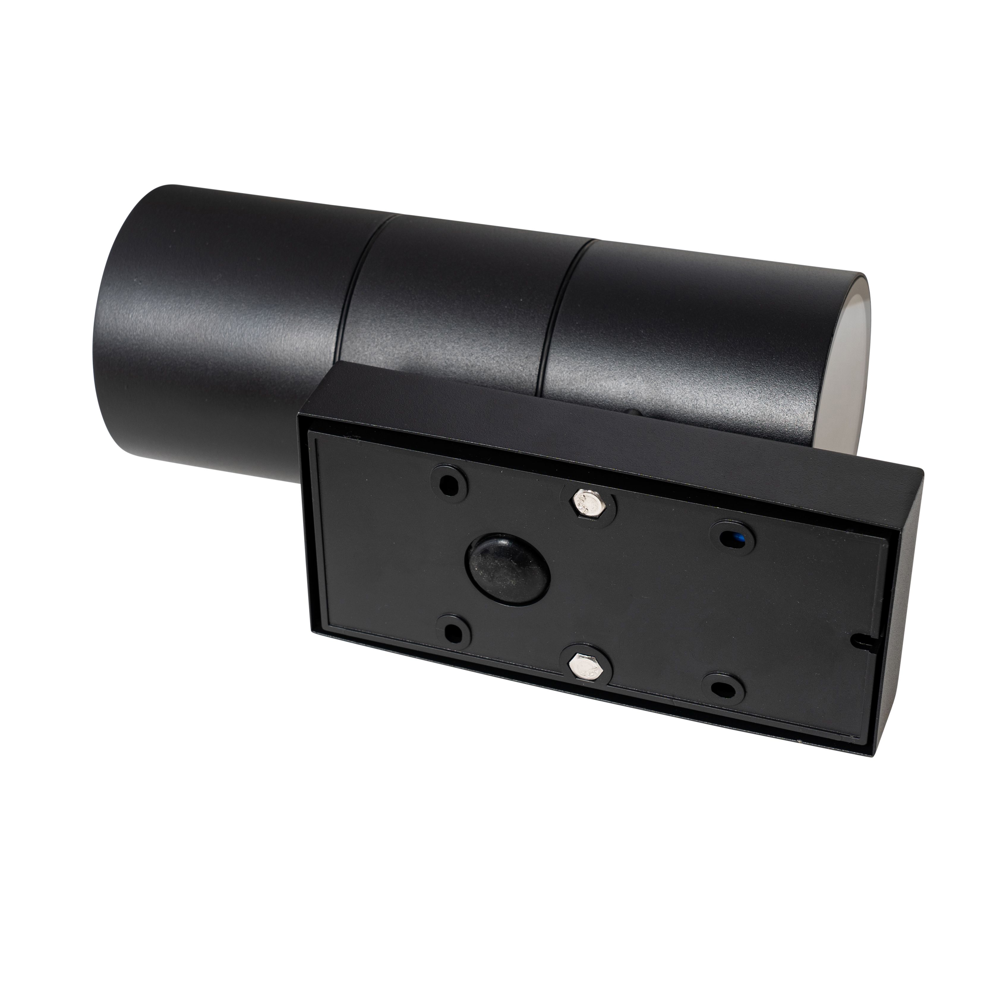 Buitenwandlamp zwart 2-lichts AR70 met bewegingssensor - Duo