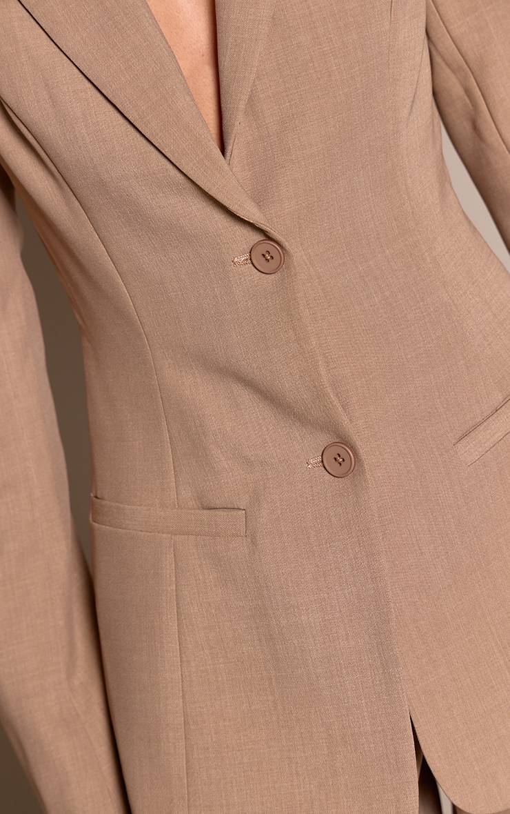 Gris Pierre Blazer Ajusté Dos Nu