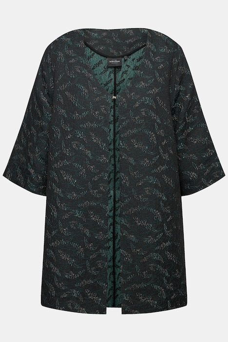 Jerseyjacke, grafisches Muster, V-Ausschnitt, 3/4-Arm