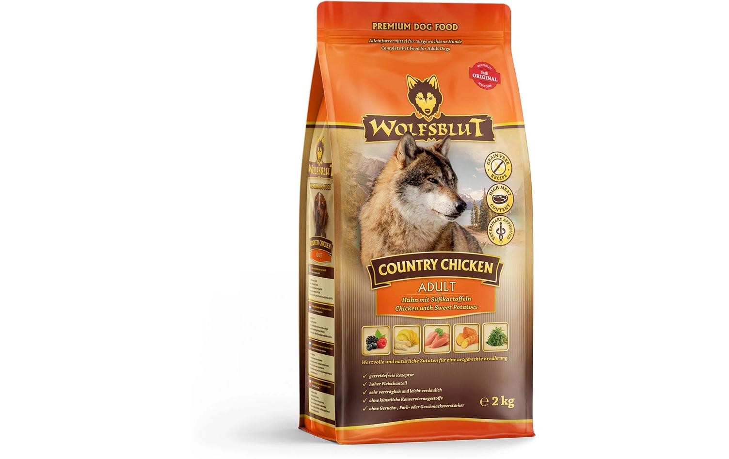 Trockenfutter Dog Country Chicken Adult, 2 kgAlleinfuttermittel für erwachsene Hunde mittlerer Rasse