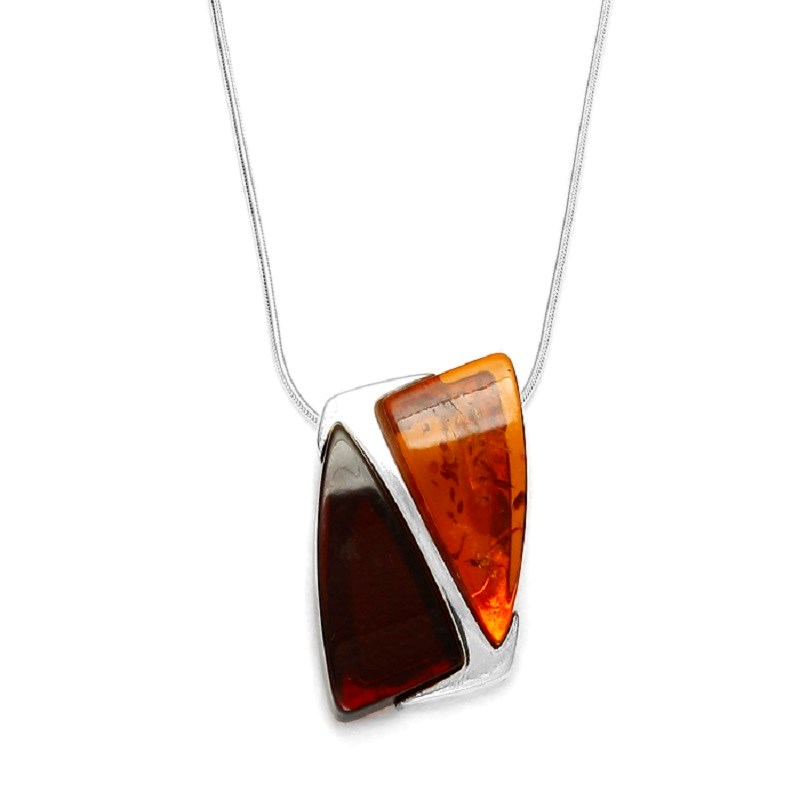 Collier ambre cerise et cognac