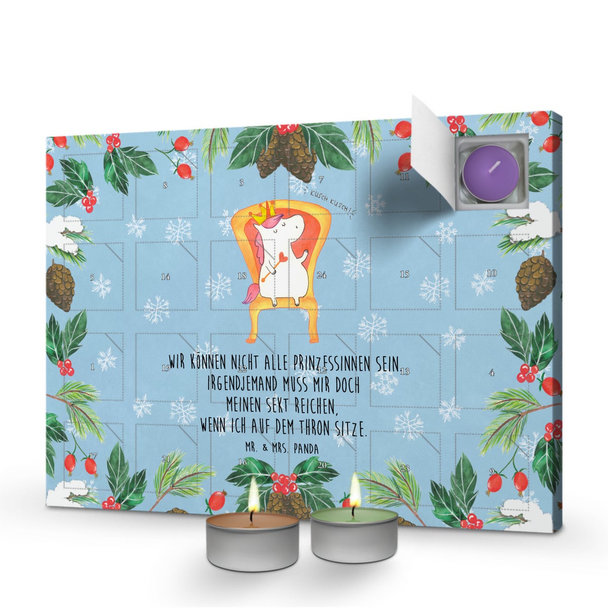 Mr. & Mrs. Panda Geurkaars Adventskalender Eenhoornkoning - Pastelblauw