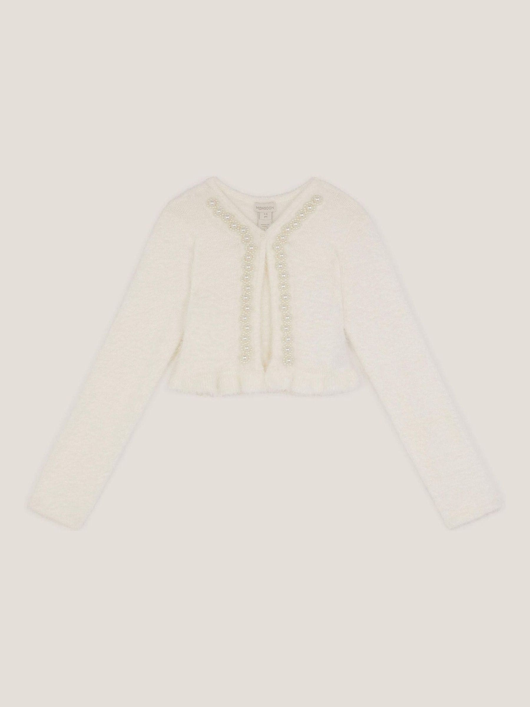 Monsoon - pluizig vest met parels