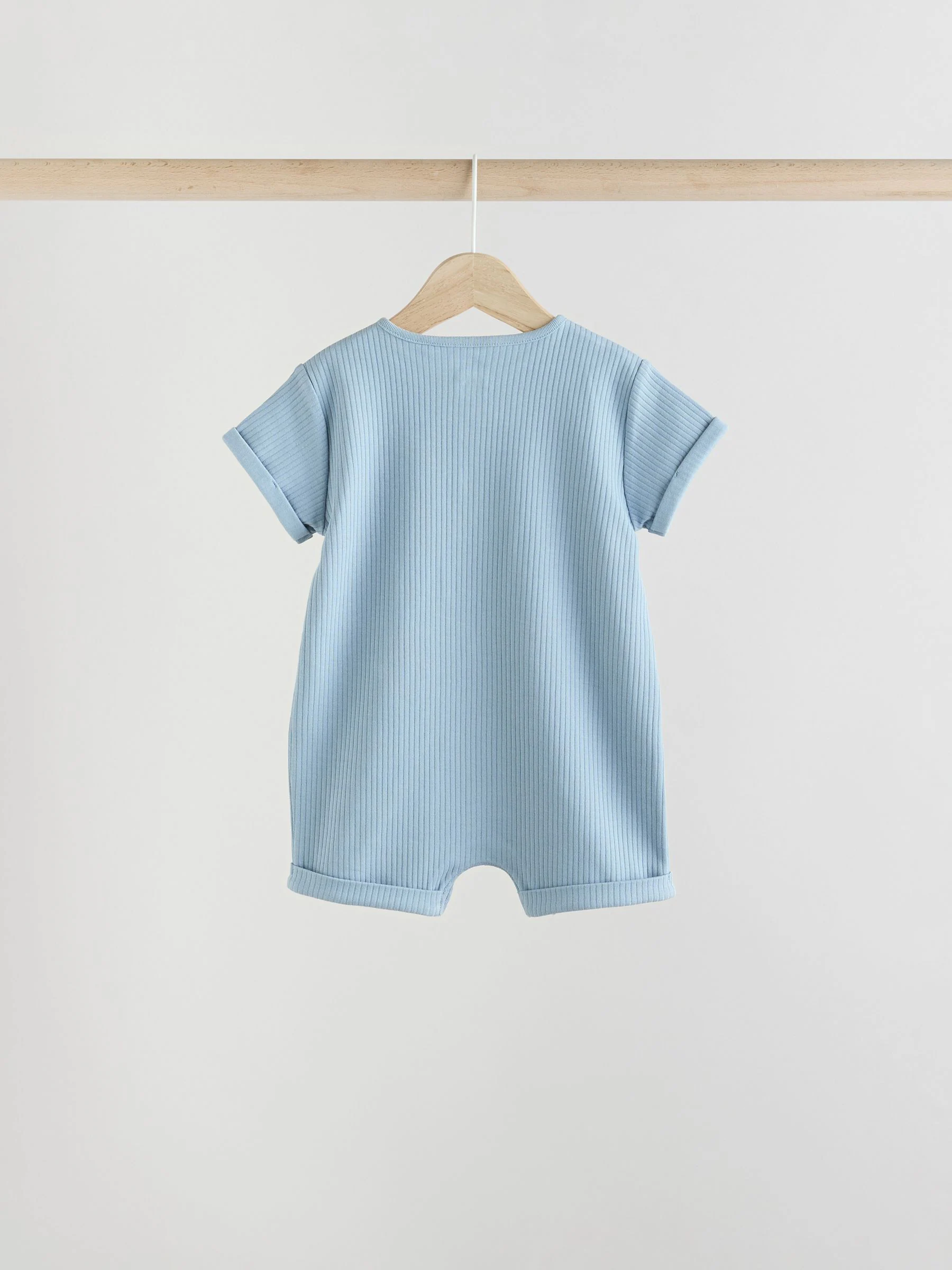 Blauw - Grootvader Knopen bij de hals 4 set Baby Rompertjes
