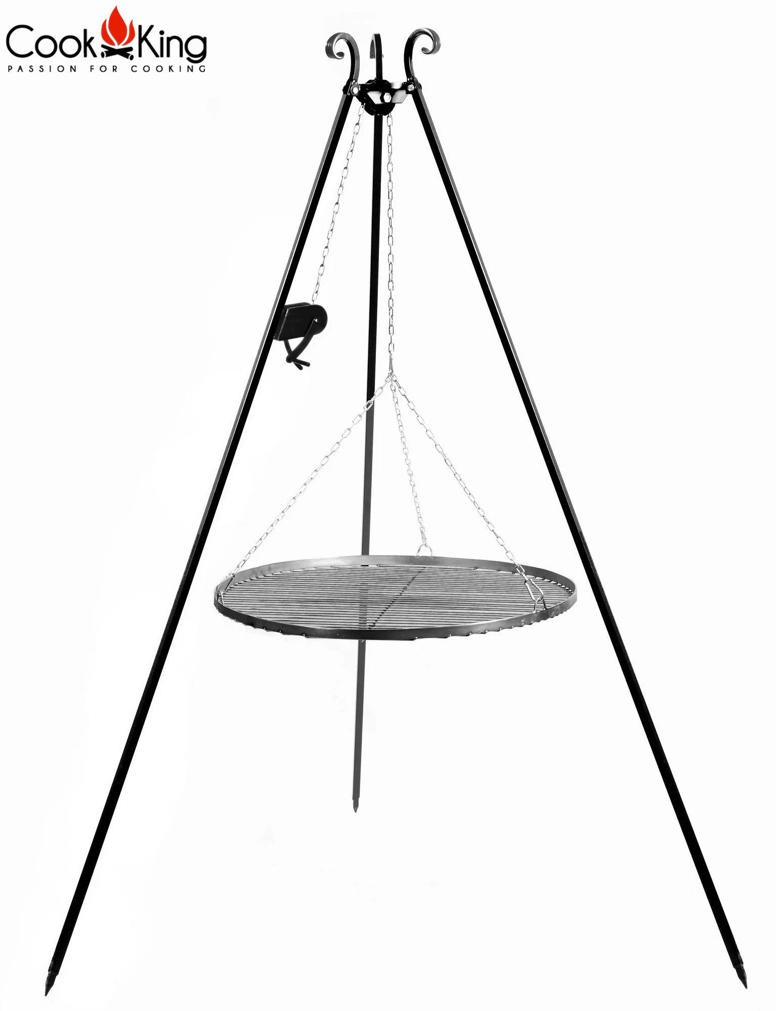Schwenkgrill 180 cm - Grillrost aus Rohstahl 70 cm + Kurbel