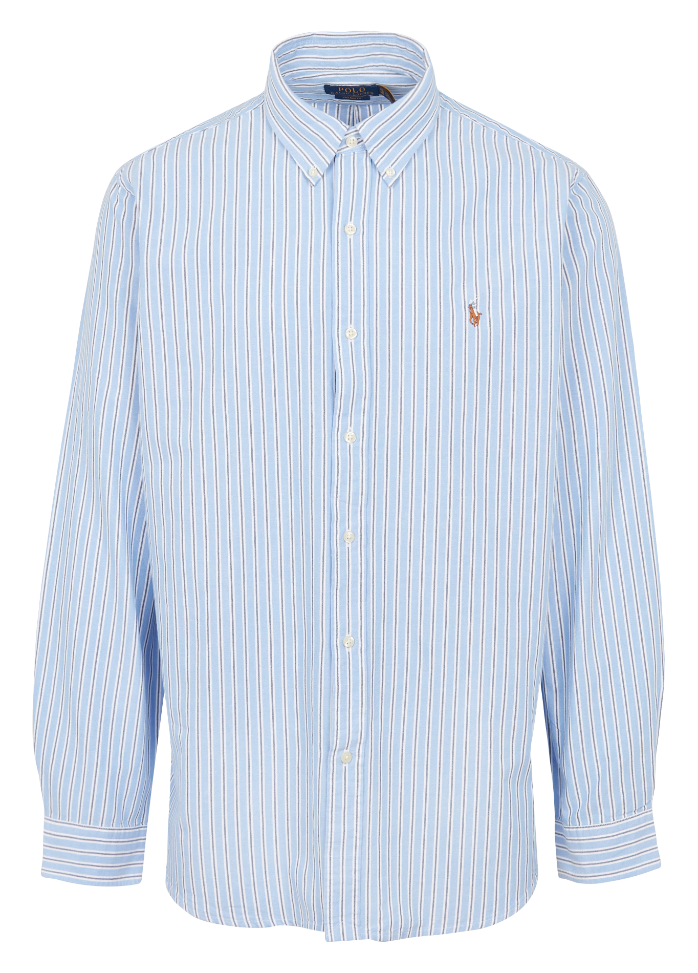 Chemise col américain rayée en coton | Multicolore