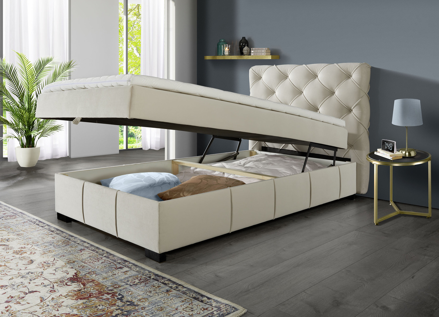Boxspringbett mit Kaltschaumtopper