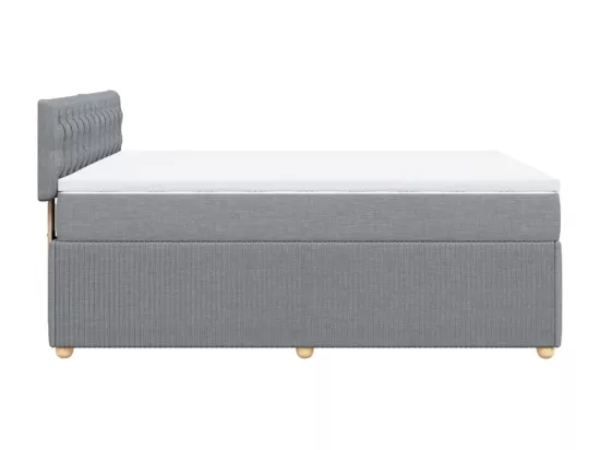 Sommier à lattes de lit avec matelas Gris clair 160x200cm Tissu