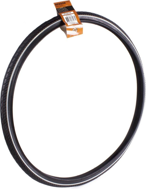Benson Retro buitenband - Zwart met witte bies - Lekbestendig - 28 inch - ETRTO 37-622