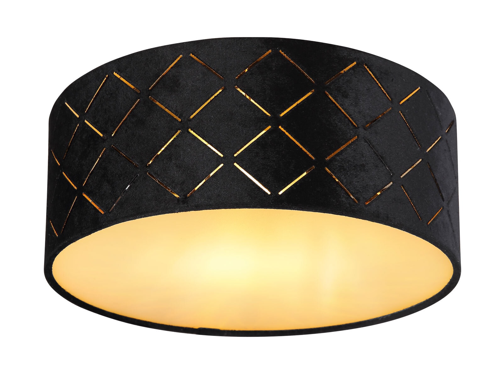 GLOBO Retrofit Deckenlampe Sunna 26x10 cm Samt schwarz