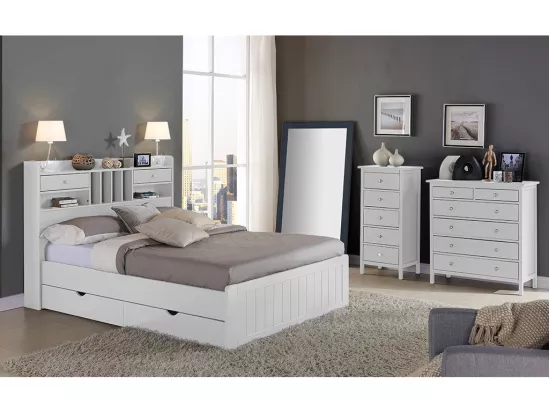 Commode ALBANE - 6 tiroirs - Pin blanc