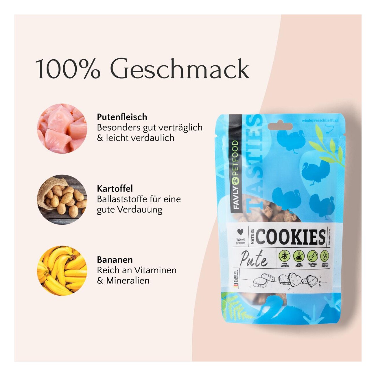 FAVLY Petfood Nature Cookies Pute 360 g