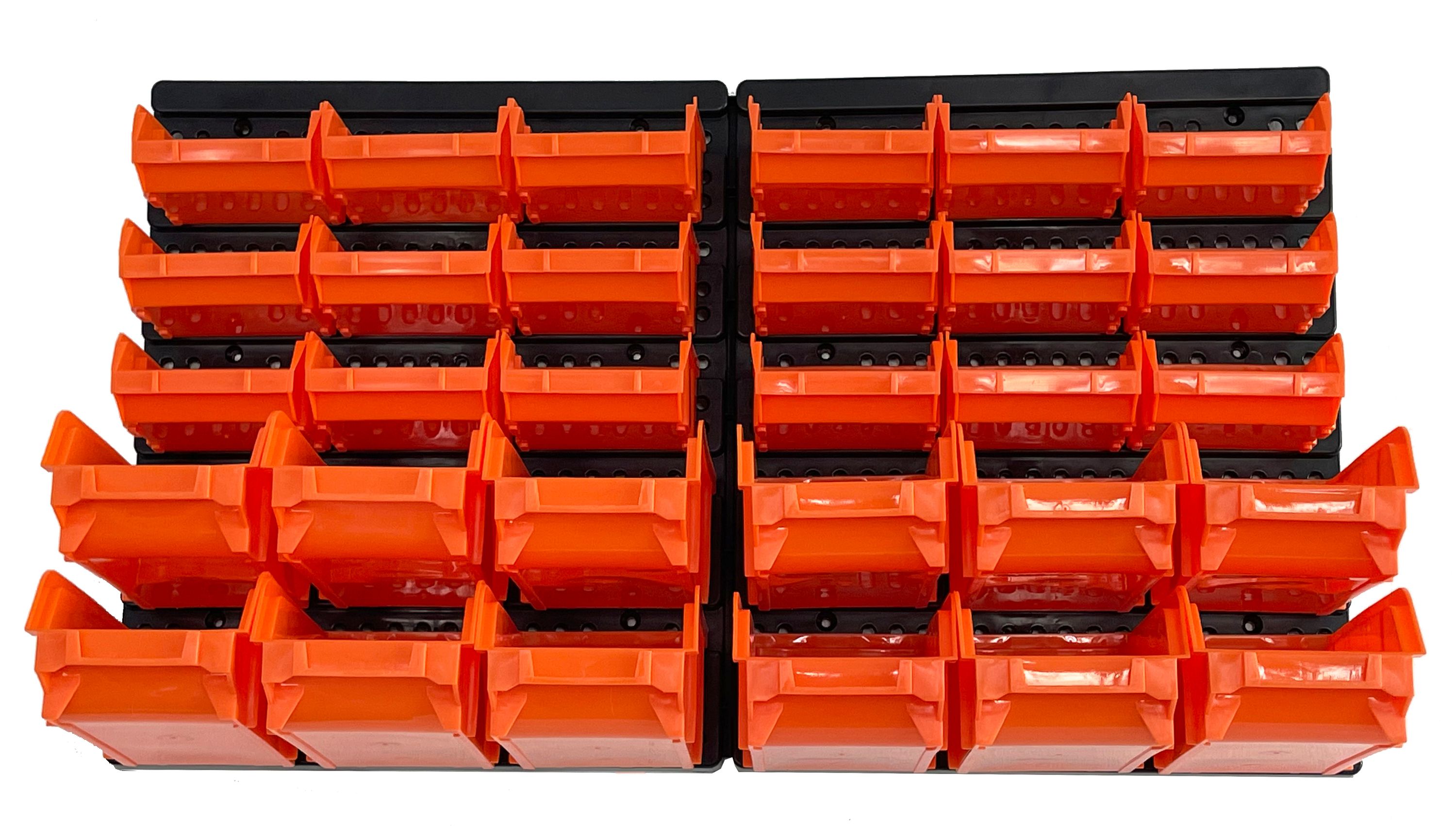 Wandregal mit Stapelboxen 30-teilig
