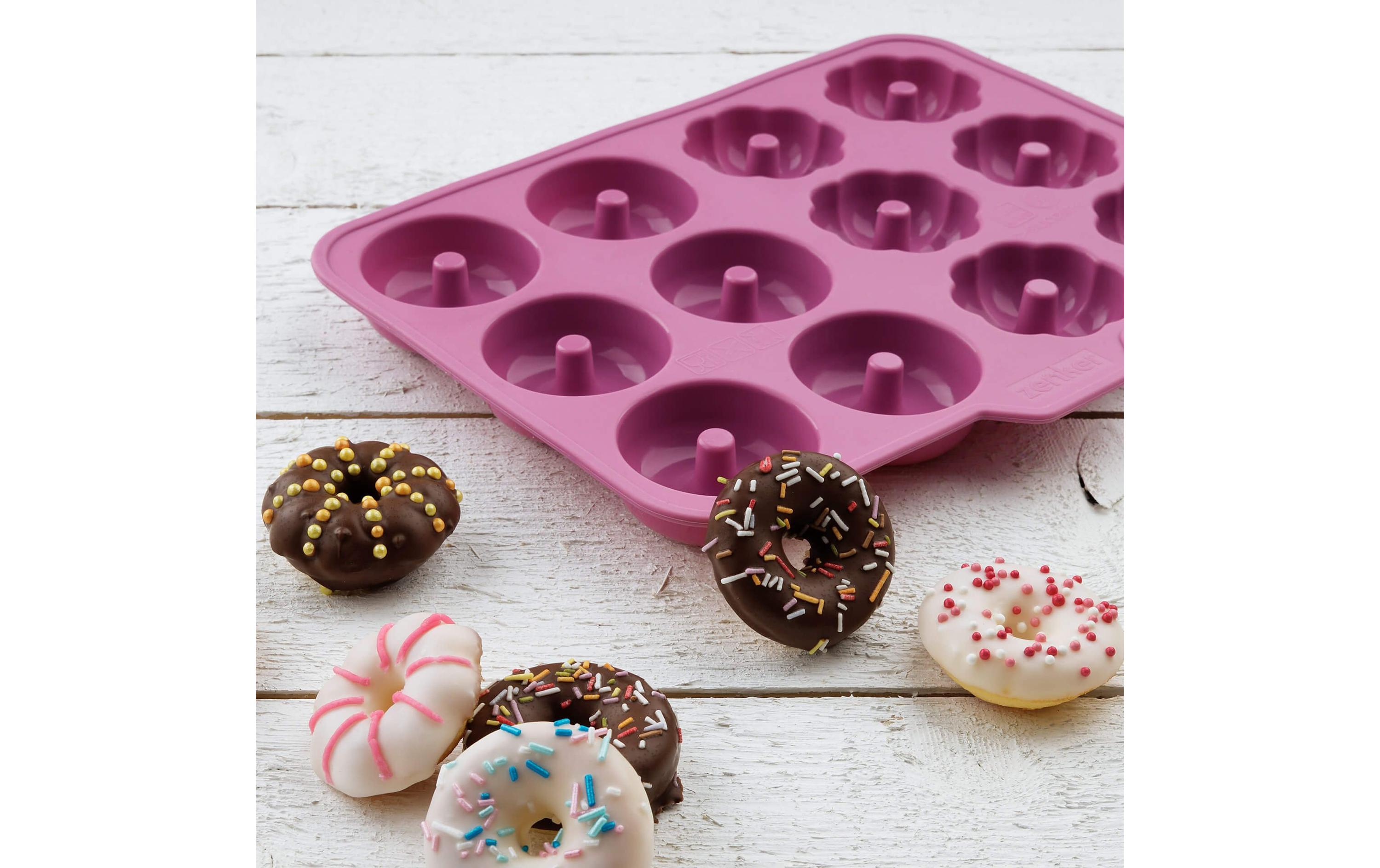 Donut-Backform Happy Baking 12 MuldenBackform für Mini Donuts
