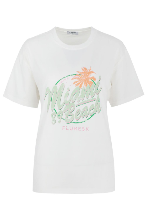 Fluresk witte dames t-shirt