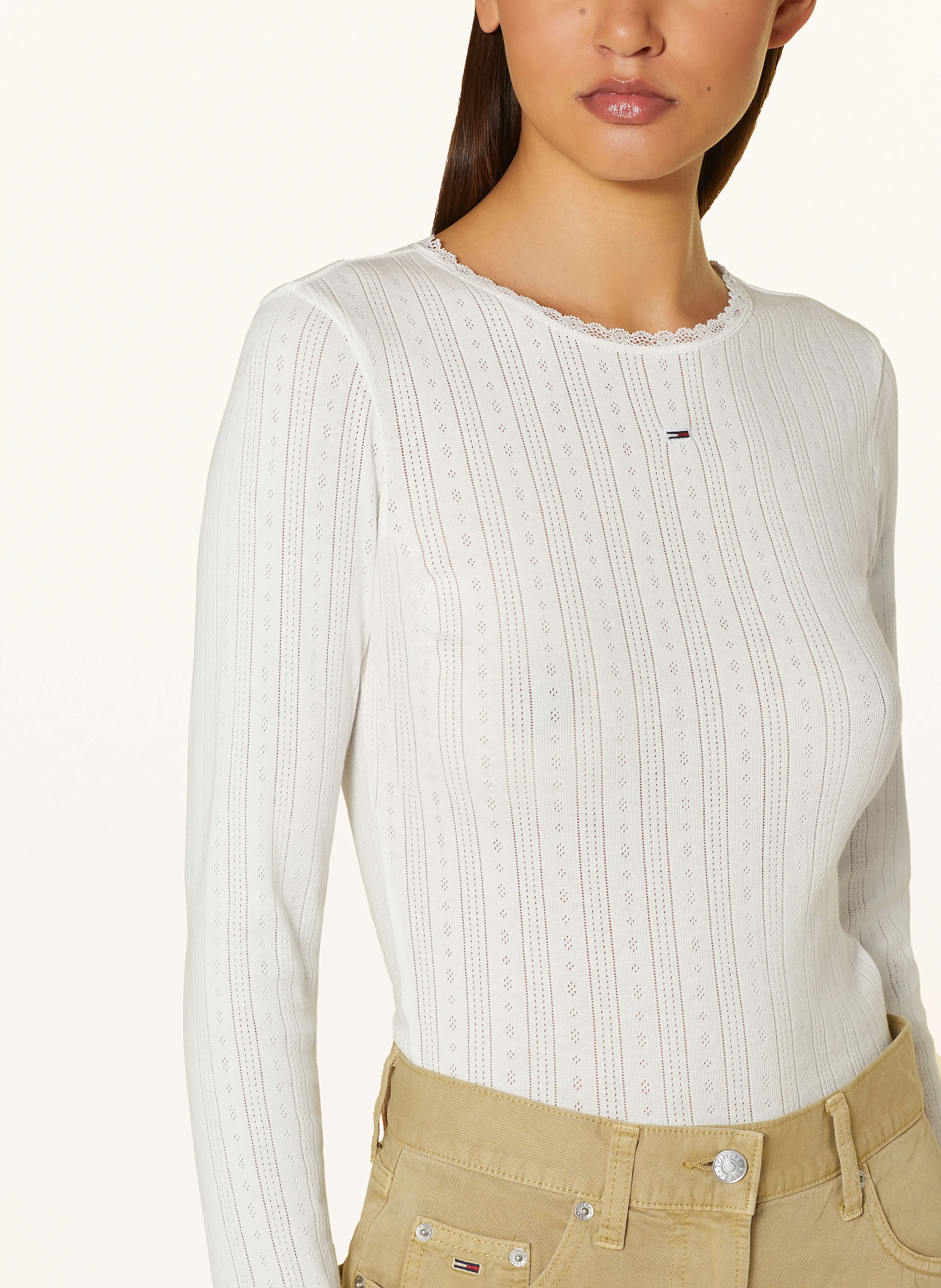 TOMMY JEANS Longsleeve mit Spitze