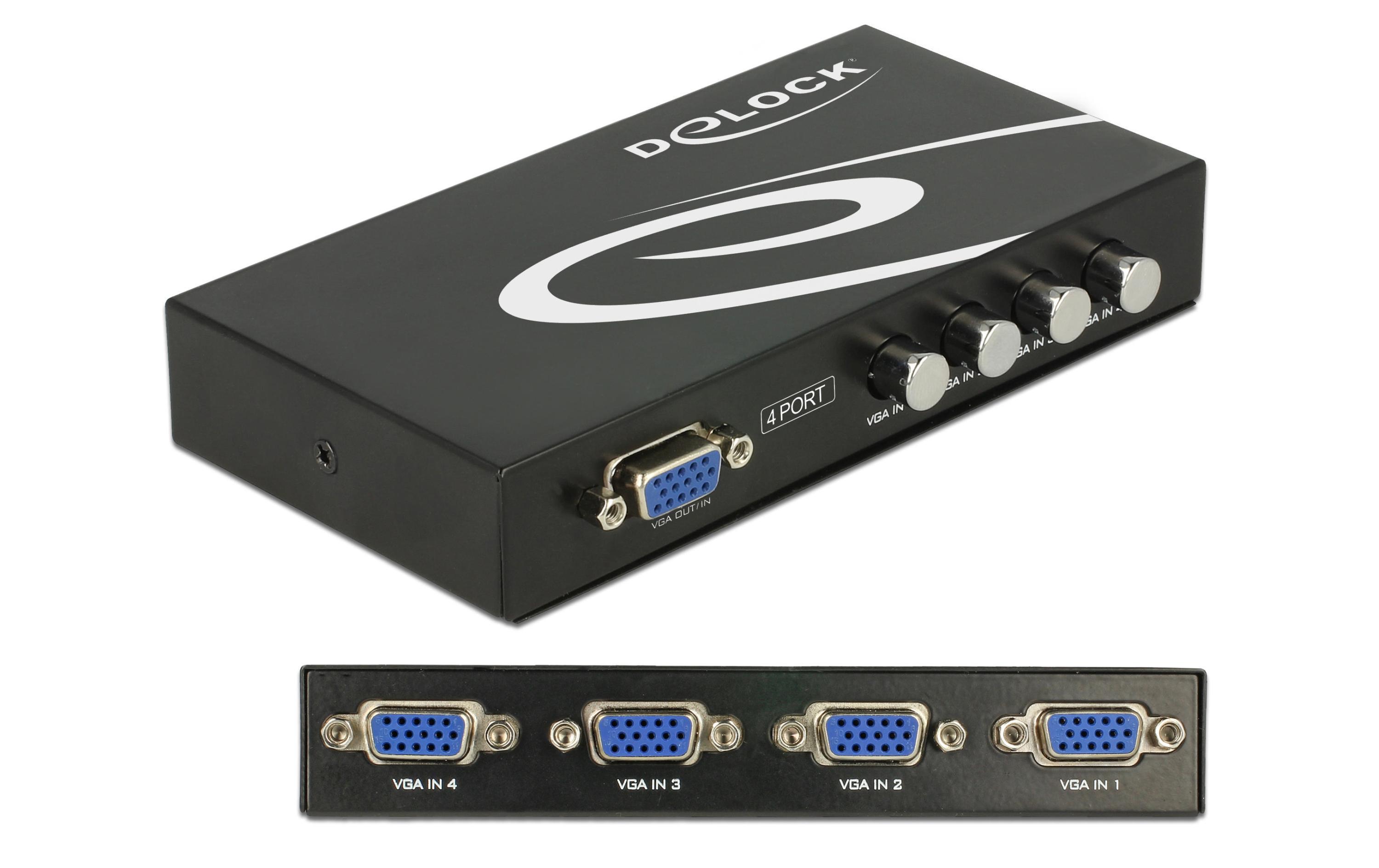 VGA-Switchbox 4 Port ohne AudioBidirektionaler VGA-Umschalter