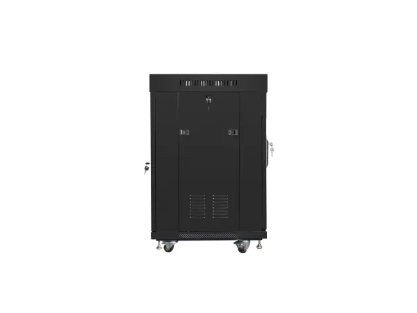 Lanberg - Rack kabinet - med display, 2 køleblæsere - sort, RAL 9004 - 15U - 19