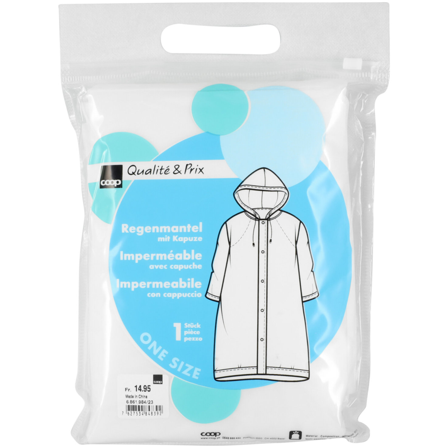 Regenmantel Erwachsene milky transparent