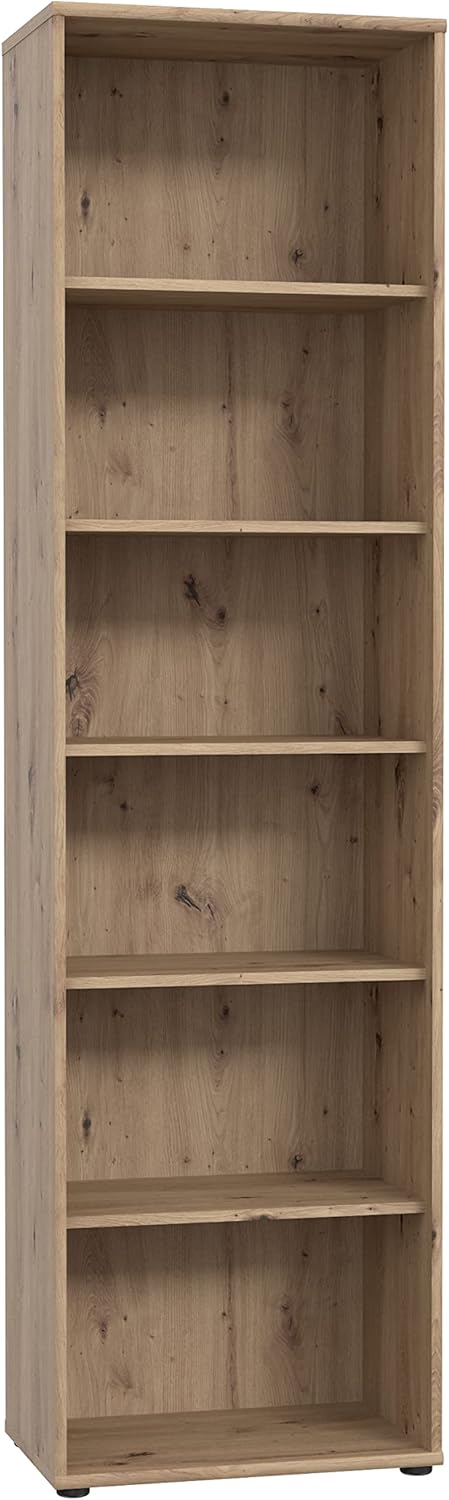 FORTE TEMPRA 2 Regal mit 5 Einlegeböden, Holzwerkstoff, Artisan Eiche Dekor, (B x H x T) 54 x 197,5 x 34,8 cm